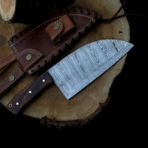 Cuchilla de acero de Damasco hecha a mano, afilada y resistente, cuchillo de espiga completa, cuchillo picador forjado a mano para cortar carne, personalizado - Product Image 6