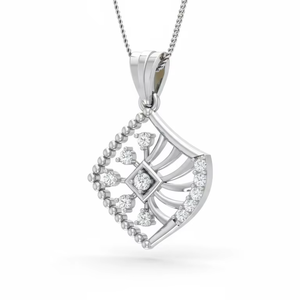 จี้ทอง 14K ประดับเพชร ดีไซน์คริสตัลกริด ทันสมัย |   เพชรทรงบริลเลียนต์ 0.16 กะรัต - Product Image 1