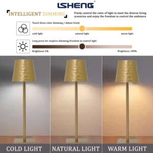 Đèn bàn <span class=keywords><strong>LED</strong></span> sắt cao cấp, sạc lại được, thân thiện với môi trường, thiết kế đơn giản, đèn ngủ/bàn làm việc, 3 màu, điều chỉnh độ sáng không cấp độ, chức năng nhớ, thiết kế hiện đại - Product Image 5