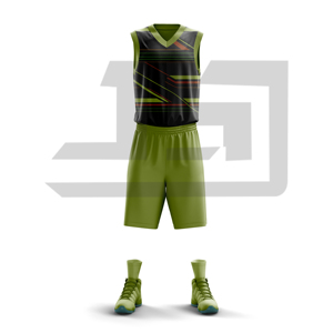 Tenue de basketball unisexe personnalisée avec nom d'équipe, maillot et short entièrement sublimés, résistants à la décoloration, en polyester respirant - Product Image 4
