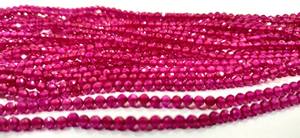 Cuentas microfacetadas redondas de 3mm de rubí elegante de buena calidad vendidas por hebra de 13 pulgadas de largo - Product Image 4