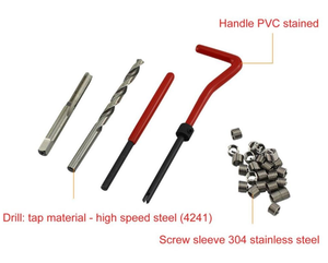 Kit de réparation de filetage 131 pièces, kit de réparation de perceuse HSS, métrique M5 <span class=keywords><strong>M6</strong></span> M8 M12 - Product Image 4