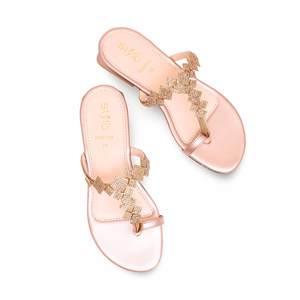 Sandales à talons dorées FN0729 Chappal élégant et fantaisie - Product Image 1