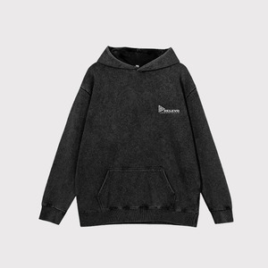 Nouveau sweat à capuche personnalisé en molleton épais délavé à l'acide 400G, coupe ample, lavage à la neige, sweat à capuche pour homme, prix bas - Product Image 1