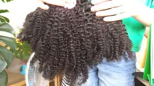 Sốc Bán Hàng Không-Remy Tóc Con Người Afro Kinky Xoăn Phần Mở Rộng Tóc Thoải Mái Cao Và Hiệu ứng Vô Hình Lông Phần Mở Rộng - Product Image 2