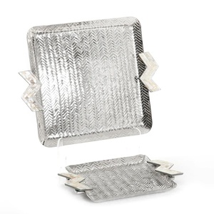 Vajilla de aluminio con diseño martillado chapado en oro, bandeja para servir para café, Chocolate, frutas secas, mesa decorativa - Product Image 2