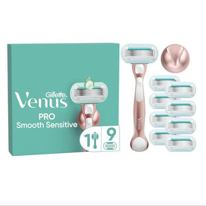Gillette Venus Pro Système de rasage lisse et sensible pour femmes, 1 manche, 9 lames de rechange, 5 lames en forme de diamant - Product Image 1