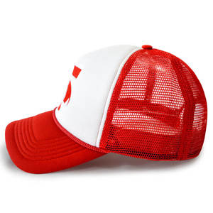 Sombreros de camionero de 5 paneles personalizados, logotipo bordado de poliéster/algodón unisex personalizado profesional en malla lisa, sombrero de espuma Premium - Product Image 3