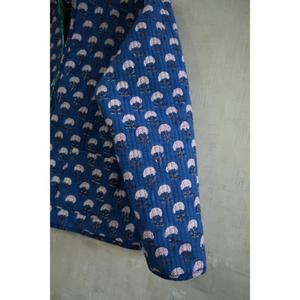 Chaqueta Acolchada Reversible Ecológica de Algodón Tejido a Mano con Estampado de Bloques Indio, Cálida, de Manga Larga, Étnica, de Invierno, para Hombre y Mujer, con Botones - Product Image 3