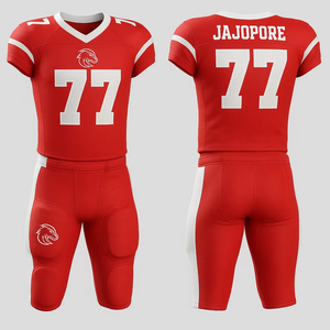 Vente en gros Maillot de football américain avec pantalon rembourré Ensemble d'uniformes de sport en polyester sublimé personnalisé - Product Image 1
