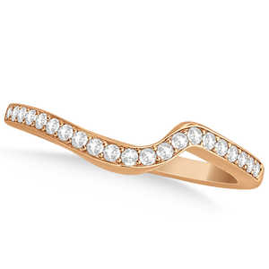 14K Rose <b>Gold</b> Diamond Swirl Engagement Ring & Band Bridal <b>Set</b> 0.58ct Fine <b>Jewelry</b> <b>Sets</b> - Product Image 1
