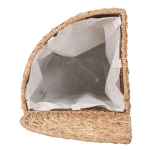 Panier de rangement pour linge en jacinthe d'eau tissé à la main au Vietnam, forme demi-lune, panier de rangement en osier pour ensembles de salle de bain - Product Image 4