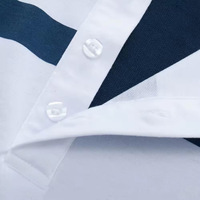 Camiseta Polo de Algodón para Hombre, Color Blanco y Azul Marino, Manga Corta, Informal, para Golf y Tenis, Fabricante de Ropa Deportiva Personalizada