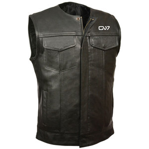 Chaleco de cuero de motocicleta de alto rendimiento para hombres con costuras reforzadas y marca opcional al por mayor - Product Image 1