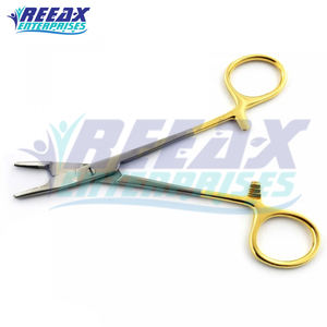 2024 Meilleure vente porte-aiguille en acier inoxydable de qualité supérieure avec poignée dorée Instruments chirurgicaux base REEAX ENTERPRISES - Product Image 5