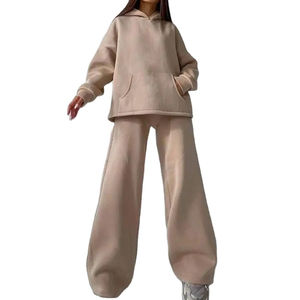 Pantalon de survêtement en molleton évasé pour femme au design unique, avec perles plates, poche personnalisée, décontracté, ample, respirant, écologique - Product Image 2