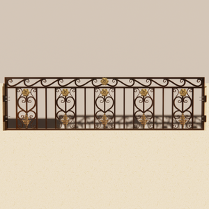 Rampe d'extérieur moderne en fer forgé pour balcons avec détails artisanaux et motifs décoratifs artistiques personnalisés - Product Image 4