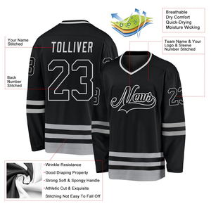 Camisetas de hockey personalizadas para hombre, camiseta de hockey sobre hielo con tinte de impresión por sublimación con nombre y número - Product Image 1