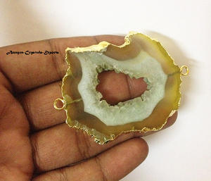 Colgantes de ágata azul con forma de rebanada de Geoda, venta al por mayor, chacra, collares de ágata, venta de ajayra, cristales, exportación, India - Product Image 4