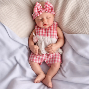 Muñeca Bebé Reborn Babeside Lucy <span class=keywords><strong>de</strong></span> 16 y 12 Pulgadas, <span class=keywords><strong>de</strong></span> <span class=keywords><strong>Silicona</strong></span> Completa, Realista, Hecha a Mano, que Orina Después <span class=keywords><strong>de</strong></span> Beber Agua y Duerme - Product Image 1