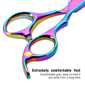 Tijeras de peluquero profesionales recubiertas de titanio para zurdos, tijeras de peluquería con borde convexo/biselado, tijeras de acero inoxidable para salón - Product Image 4