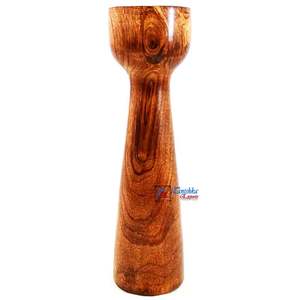 Soporte de Pilar tallado de madera marrón para decoración del hogar, fiestas de boda y Navidad, duradero y portavelas - Product Image 1
