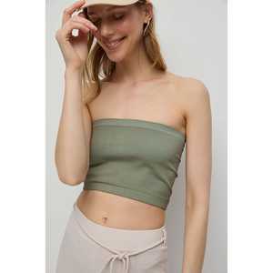 Blusa Corta Casual sin Tirantes con Logotipo Frontal - Product Image 1