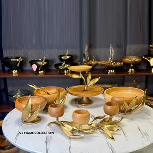 Tazón de Servir Moderno de Último Diseño con Asa de Hojas para Vajilla y Utensilios de Cocina, Tazón de Metal para Servir Arroz y Sopa, Mayorista - Product Image 6