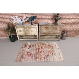 Alfombra Turca Vintage, Alfombra Pequeña de 2.9x4 pies, Alfombra Azul Kilim Abstracta - Product Image 2