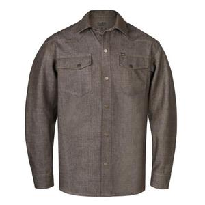 Chemise de travail en denim pour homme - FABRI Olive Melange - Product Image 1