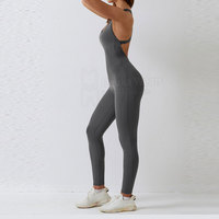 Jumpsuit Wanita Berkualitas Tinggi MOQ Rendah Bahan Spandex Polyester Kasual Musim Semi Bernapas Pakaian Fitness Terlaris