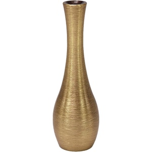 Vase à fleurs en or brossé pour fleurs artificielles et naturelles, vase moderne fait à la main pour l'arrangement floral et la décoration de la maison - Product Image 1