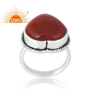 Meilleure vente 925 Sterling vente naturelle rouge Onyx bague en pierres précieuses fabricant de bijoux personnalisés - Product Image 1