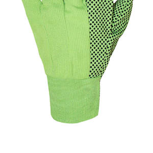 Offre Spéciale Nouveauté Gants en coton à usage quotidien pour hommes Vert Drill/Canvas Noir PVC Dots Anti-Slim Grip Poignet tricoté Anti-Slim Grip - Product Image 6
