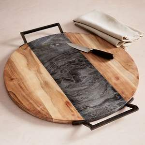 Plateau de service en marbre et bois Craft Valley, durable, options personnalisables pour une décoration de table élégante, qualité supérieure, fabrication artisanale, usage domestique - Product Image 5