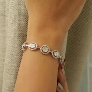 New Arrival High Quality Women's Tennis Bracelet 10k 14k <b>Gold</b> Moissanite Round Diamond - Product Image 1