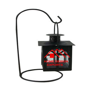 Lanterne de table en forme de cage de dernière conception en noir fini lanterne murale en métal lanterne en fer pour mariage et décoration intérieure - Product Image 1