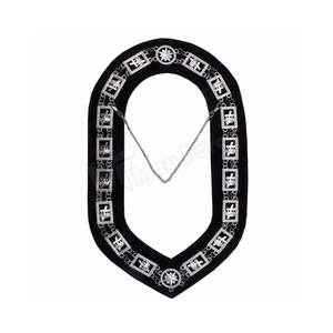 Collar Masónico de Maestro Masón con Diseño Bordado, Cadena de Metal Decorativa de la Mejor Calidad, Talla Personalizada, Accesorio para Hombres - Product Image 4