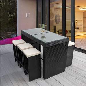 Wholesale Foldable Waterproof <b>Rattan</b> Aluminum Modern Outdoor Furniture <b>Bar</b> Set for Hotel Villa 6-Person Capacity 18-Month - Product Image 3