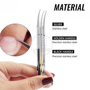 High Quality Custom Logo Stainless Steel Curved Scissors Sharp Blade Tip Reusable Multi-Purpose Beauty Personal Care - Product Image 2