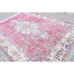 Tapis vintage 8,2x12 pieds, tapis turc, tapis camouflage rouge en laine - Product Image 4