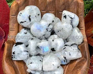 Haute qualité arc-en-ciel pierre de lune coeur cristal naturel pierre semi-précieuse pour Reiki méditation Feng Shui énergie guérison sculpture - Product Image 5