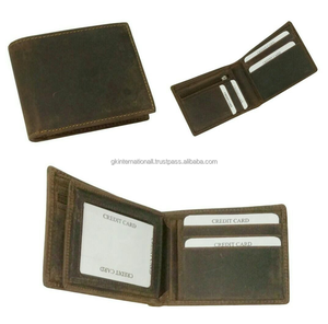 Carteras de cuero para hombre hechas en la India de alta calidad 100% billetera de cuero de vaca genuino para unisex a precio de fábrica al por mayor - Product Image 2