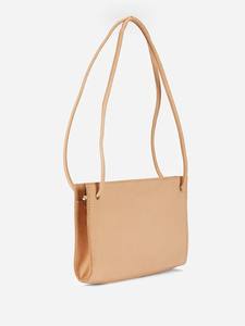 Sac bandoulière pour femme en cuir véritable beige naturel, petit, minimaliste, à bandoulière unique, fermeture éclair, résistant à l'eau, portefeuille pour téléphone - Product Image 5