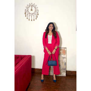 Ensemble coordonné de blazer décontracté rose rubis - Product Image 4