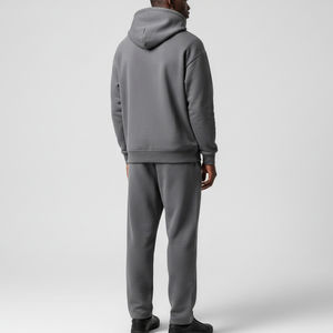 OEM ชุดวอร์มผ้าคอตตอนแบบสวมหัว, ชุดเสื้อผ้า2ชิ้นโอเวอร์ไซส์ทรงหลวมพิมพ์ลายสกรีน - Product Image 3