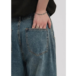 Personalizado nuevo estilo de marca para hombre recto Denim Cargo Pantalones Biker Jeans Hombres Streetwear Baggy Loose Blue Jeans - Product Image 4