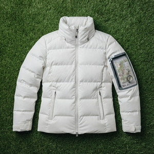 <b>Men</b> Padded Winter <b>Jacket</b> High Collar Quilted Insulated White <b>Utility</b> <b>Jacket</b> With Transparent Sleeve Pockets Outdoor Coat - Product Image 5
