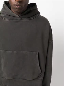 320gsm Heavyweight Pullover Hoodie Fleece Custom Hoodies Drop Shoulder No Strings Heavy Oversized Men Hoodies - Product Image 2