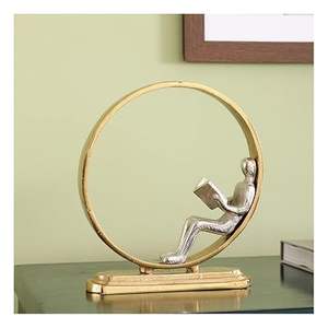 Hommes de haute qualité accédant et descendant sur la Sculpture d'escalier pour bureau de salle d'étude décoration de la maison coulée de pyramide de fer - Product Image 3